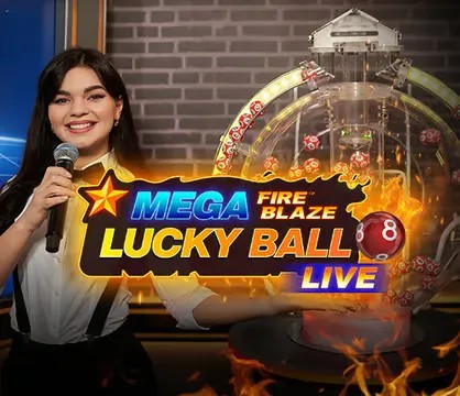 Mega Fire Blaze Lucky Ball slot visual from Playtech available on solcasino2.de